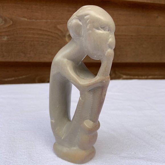 Vintage Soapstone "The Thinker" Sculpture - Picture 1 of 5